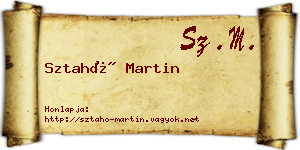 Sztahó Martin névjegykártya