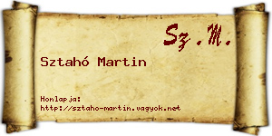 Sztahó Martin névjegykártya