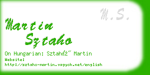 martin sztaho business card